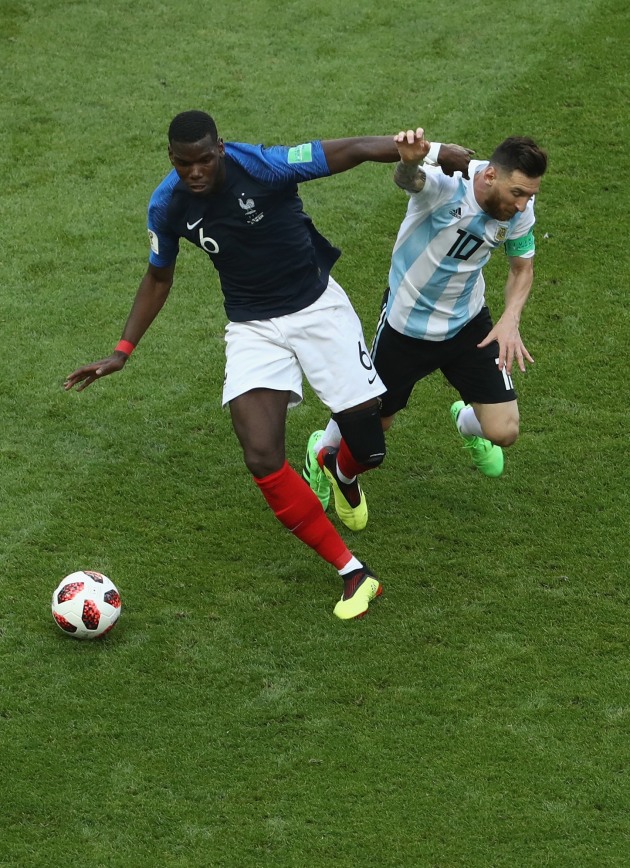 Paul Pogba and Lionel Messi, FIFA World Cup, Russia 2018. Canon EOS 1DX Mk II, 200-400mm f/4 lens @ 400mm. 1/1250s @ f5, ISO 1600.