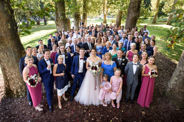 One of the favourite photos I like to make on the day is a group shot with everyone in picture. All you need is a ladder, a nice patch of favourable light and a wide lens.